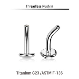 Pack of 10 threadless high polished titanium curved labret post with convex base