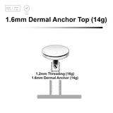 Pack of 10 high polished Titanium G23 flat disk dermal anchor tops in size 5mm, internal thread size 1.2mm - G23 ASTM F-136 implant grade titanium body jewelry