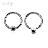 Wholesale Pack of 10 high polished titanium G23 ball closure rings, Thickness 1.2mm, Ball size 3mm - G23 ASTM F-136 implant grade titanium body jewelry