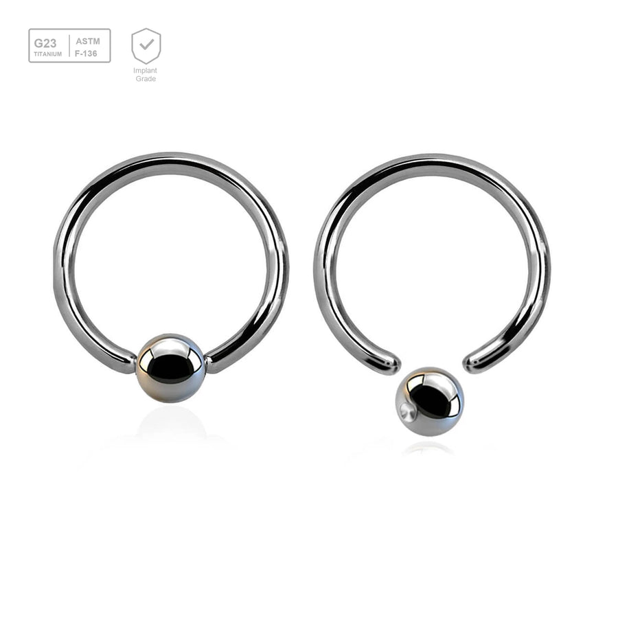 Wholesale Pack of 10 high polished titanium G23 ball closure rings, Thickness 1.2mm, Ball size 3mm - G23 ASTM F-136 implant grade titanium body jewelry