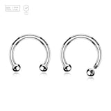Wholesale Lot of 10 high polished titanium G23 horseshoe circular barbells, Thickness 1.6mm, Ball size 3mm - G23 ASTM F-136 implant grade titanium body jewelry