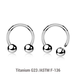 Wholesale Pack of 10 high polished titanium G23 horseshoe circular barbells, Thickness 1.6mm, Ball size 5mm