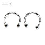 Wholesale Pack of 10 high polished titanium G23 horseshoe circular barbells, Thickness 1.2mm, Ball size 2.5mm - G23 ASTM F-136 implant grade titanium body jewelry