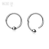 Wholesale Pack of 5 Titanium G23 hinged ball closure rings, Thickness 1.2mm, Ball size 3mm - G23 ASTM F-136 implant grade titanium body jewelry