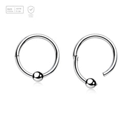 Wholesale Pack of 5 Titanium G23 hinged ball closure rings, Thickness 1.2mm, Ball size 3mm - G23 ASTM F-136 implant grade titanium body jewelry