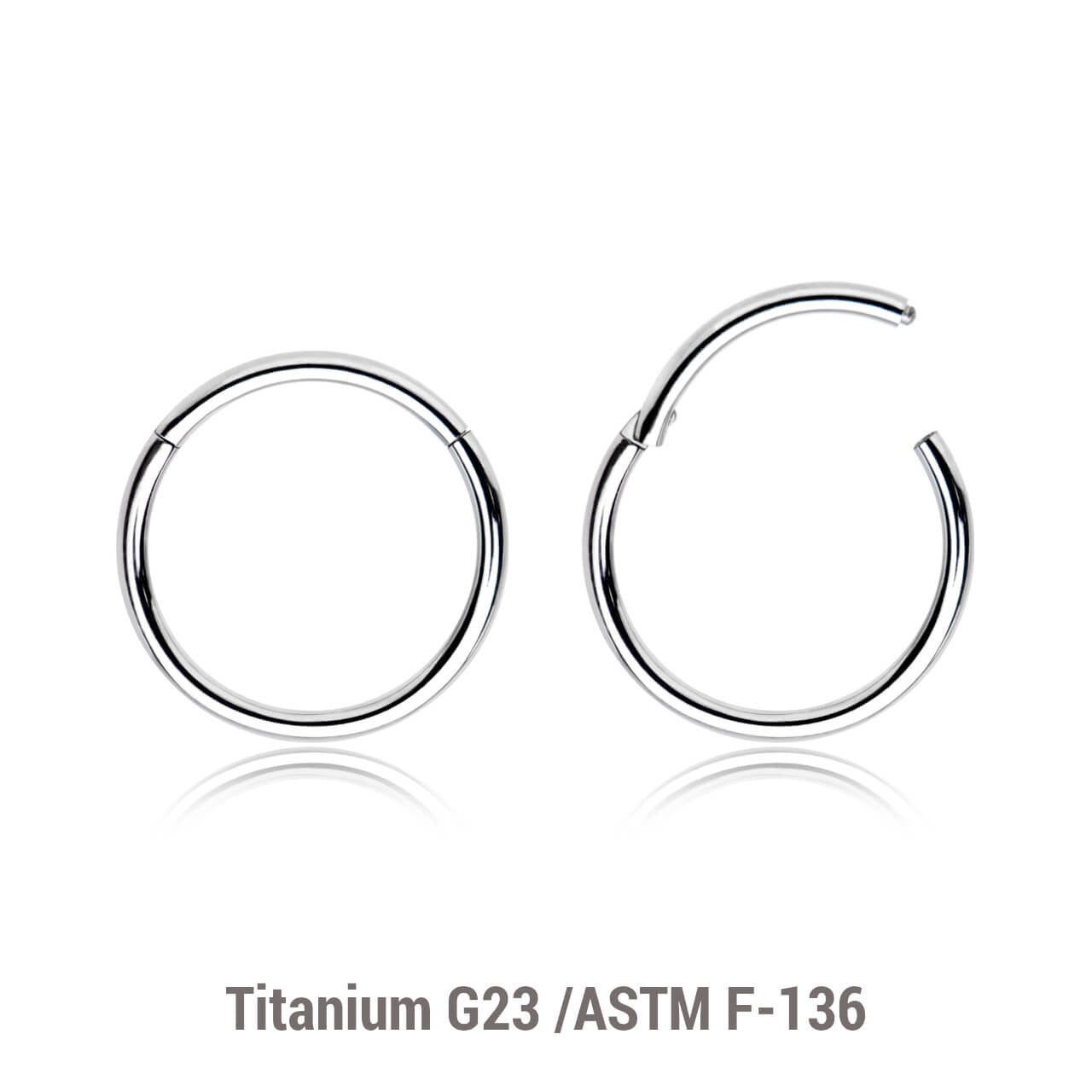 Bulk Package of 10 Titanium G23 hinged segment rings, Thickness 0.8mm