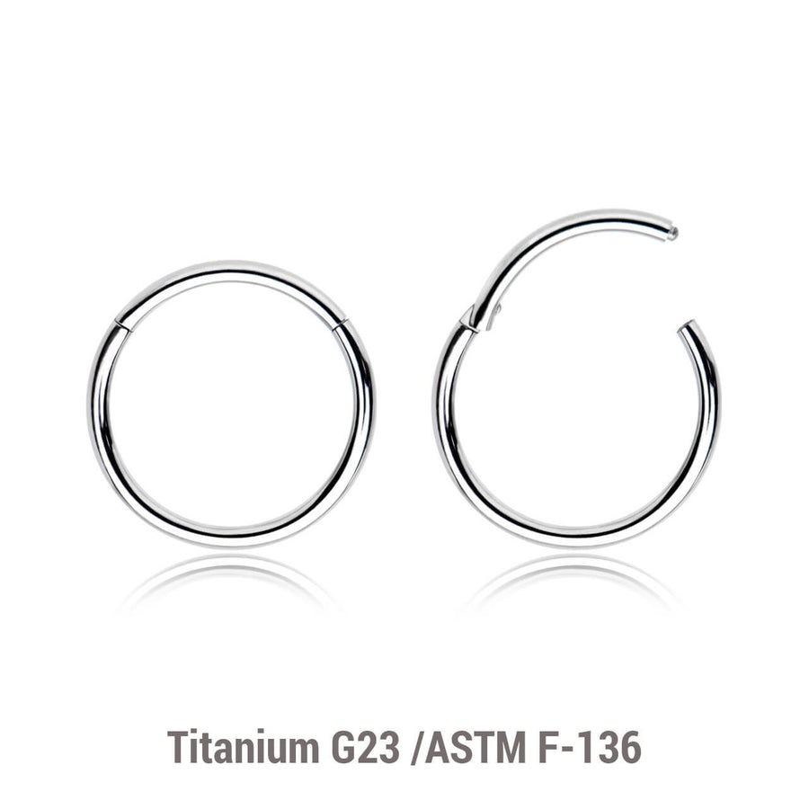 Bulk Package of 10 Titanium G23 hinged segment rings, Thickness 0.8mm