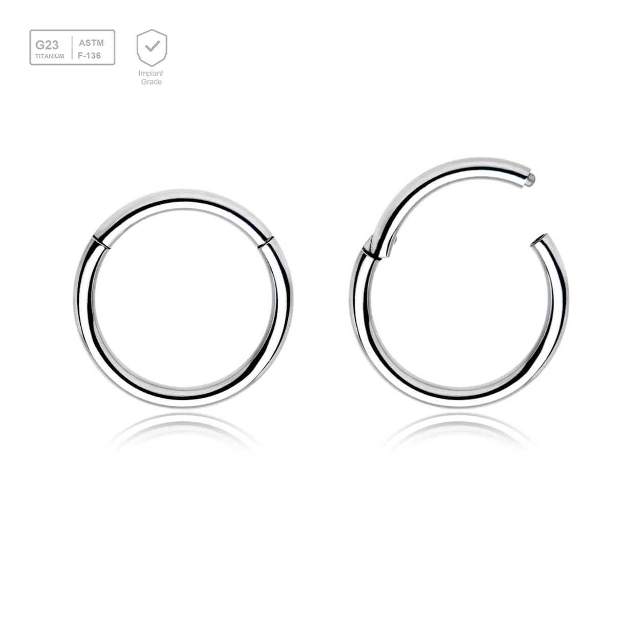 Wholesale Lot of 10 Titanium G23 hinged segment rings, Thickness 1.6mm - G23 ASTM F-136 implant grade titanium body jewelry