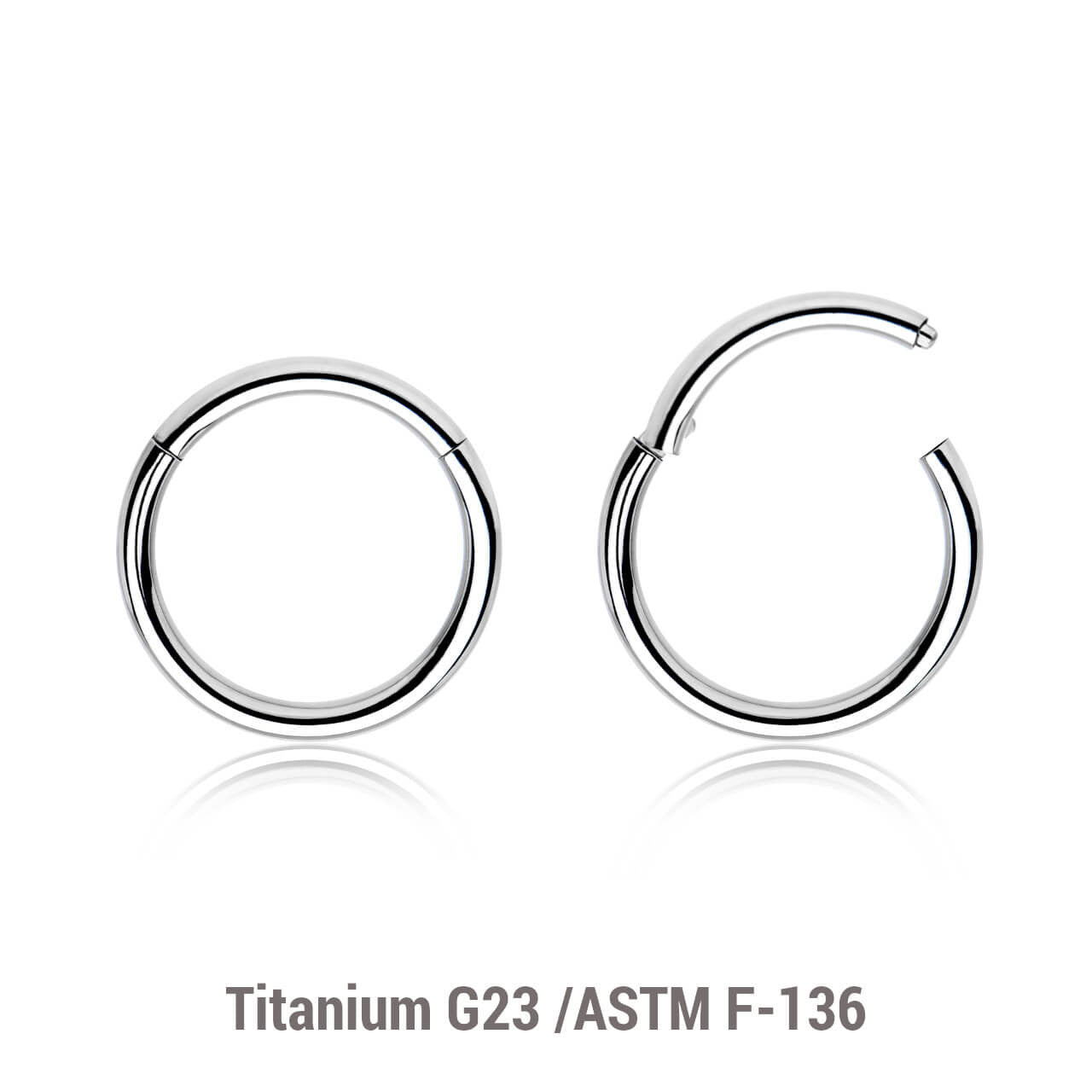 Wholesale Pack of 10 Titanium G23 hinged segment rings, Thickness 1mm
