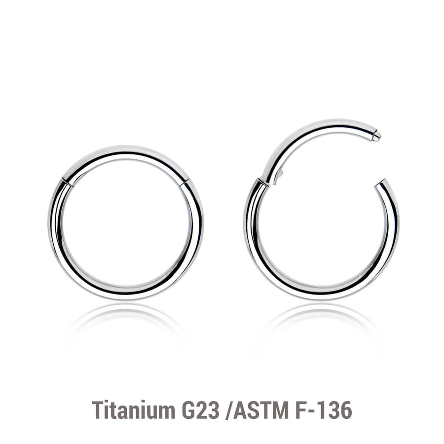 Wholesale Pack of 10 Titanium G23 hinged segment rings, Thickness 1mm