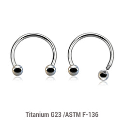 Wholesale Pack of 10 high polished titanium G23 circular barbells, Thickness 1.2mm, Ball size 3mm