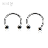 Wholesale Pack of 10 high polished titanium G23 circular barbells, Thickness 1.2mm, Ball size 3mm - G23 ASTM F-136 implant grade titanium body jewelry