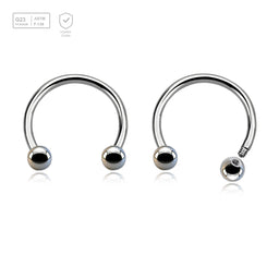 Wholesale Pack of 10 high polished titanium G23 circular barbells, Thickness 1.2mm, Ball size 3mm - G23 ASTM F-136 implant grade titanium body jewelry