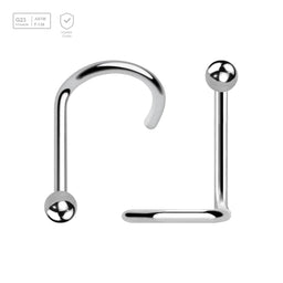 Wholesale Nose Jewelry Pack of 10 Titanium G23 nose screws, thickness 0.8mm, Ball size 2mm - G23 ASTM F-136 implant grade titanium body jewelry