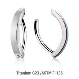 Pack of 5 Titanium hinged belly bananas in a plain design, Thickness 1.6mm