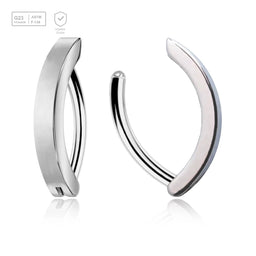 Pack of 5 Titanium hinged belly bananas in a plain design, Thickness 1.6mm - G23 ASTM F-136 implant grade titanium body jewelry