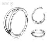 Pack of 5 Titanium hinged segment rings with a double hoop design, Thickness 1.2mm - G23 ASTM F-136 implant grade titanium body jewelry