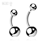 Pack of 10 high polished titanium internally threaded belly bananas, Thickness 1.6mm, Ball size 5 & 8mm - G23 ASTM F-136 implant grade titanium body jewelry