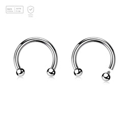Pack of 10 high polished titanium internally threaded circular barbells, Thickness 1.2mm, Ball size 2mm - G23 ASTM F-136 implant grade titanium body jewelry