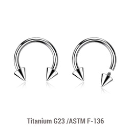 Pack of 10 high polished titanium internally threaded circular barbells, Thickness 1.2mm, Cone size 3mm