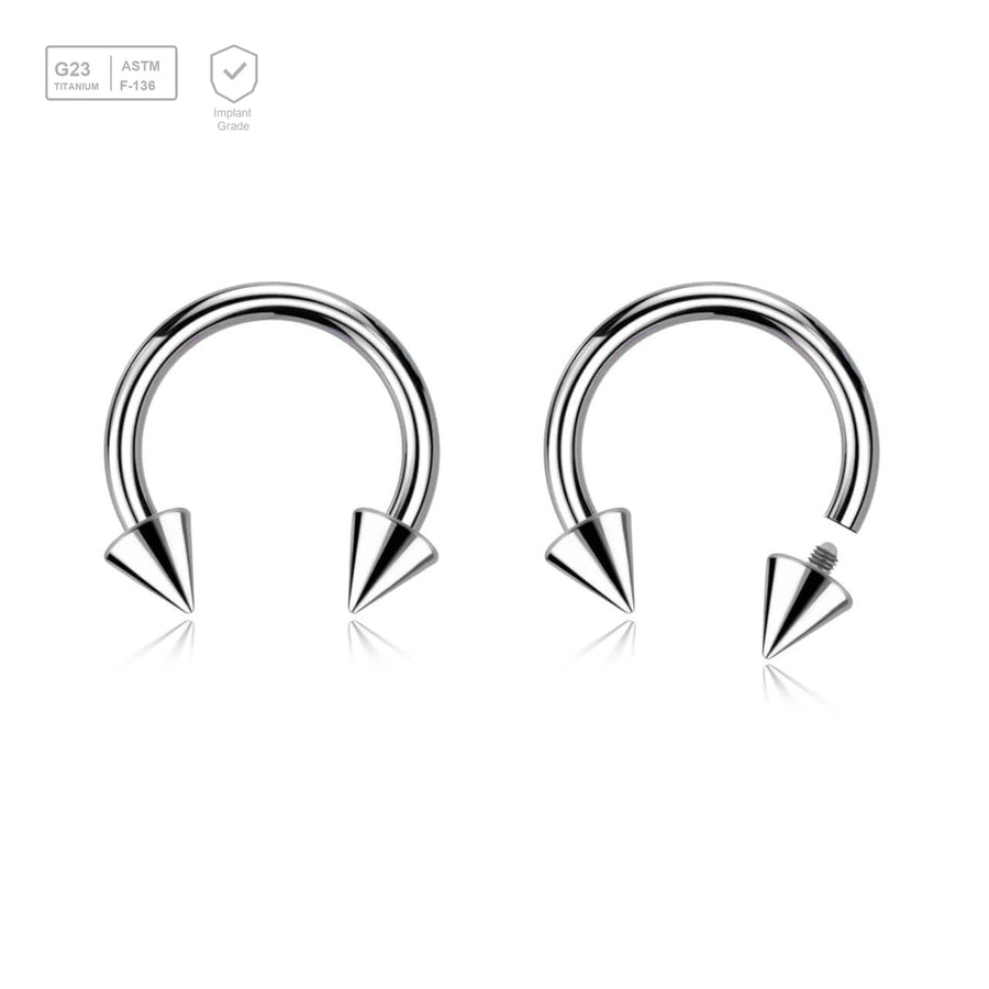 Pack of 10 high polished titanium internally threaded circular barbells, Thickness 1.2mm, Cone size 3mm - G23 ASTM F-136 implant grade titanium body jewelry