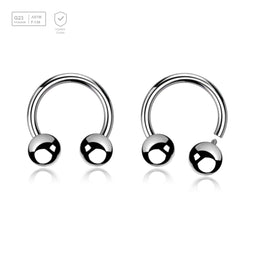 Pack of 10 high polished titanium internally threaded circular barbells, Thickness 1.2mm, Ball size 4mm - G23 ASTM F-136 implant grade titanium body jewelry